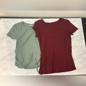 Kohl's SO Maurices 24/7 Ruched Top Women’s S Lot Of 2 Rubbed Short Sleeve